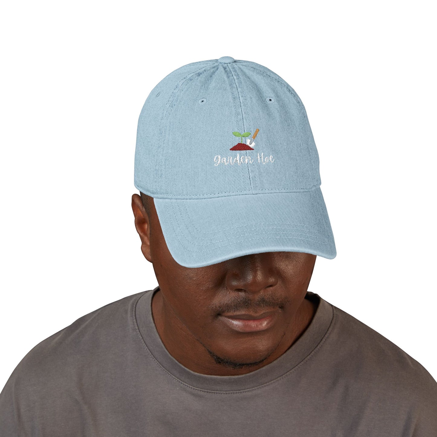 Garden Hoe Embroidered Denim Hat | Perfect Gift for Gardeners, Outdoor Lovers, Eco-Friendly Fashion, Gardening Hat, Spring Outfit