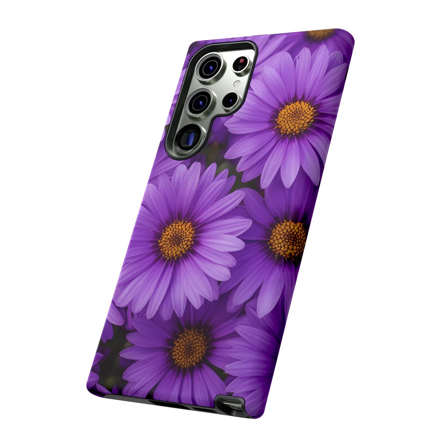 Purple Daisy Tough Case, Floral Phone Case, Durable Mobile Cover, Gift for Her, Everyday Use, Spring Accessories