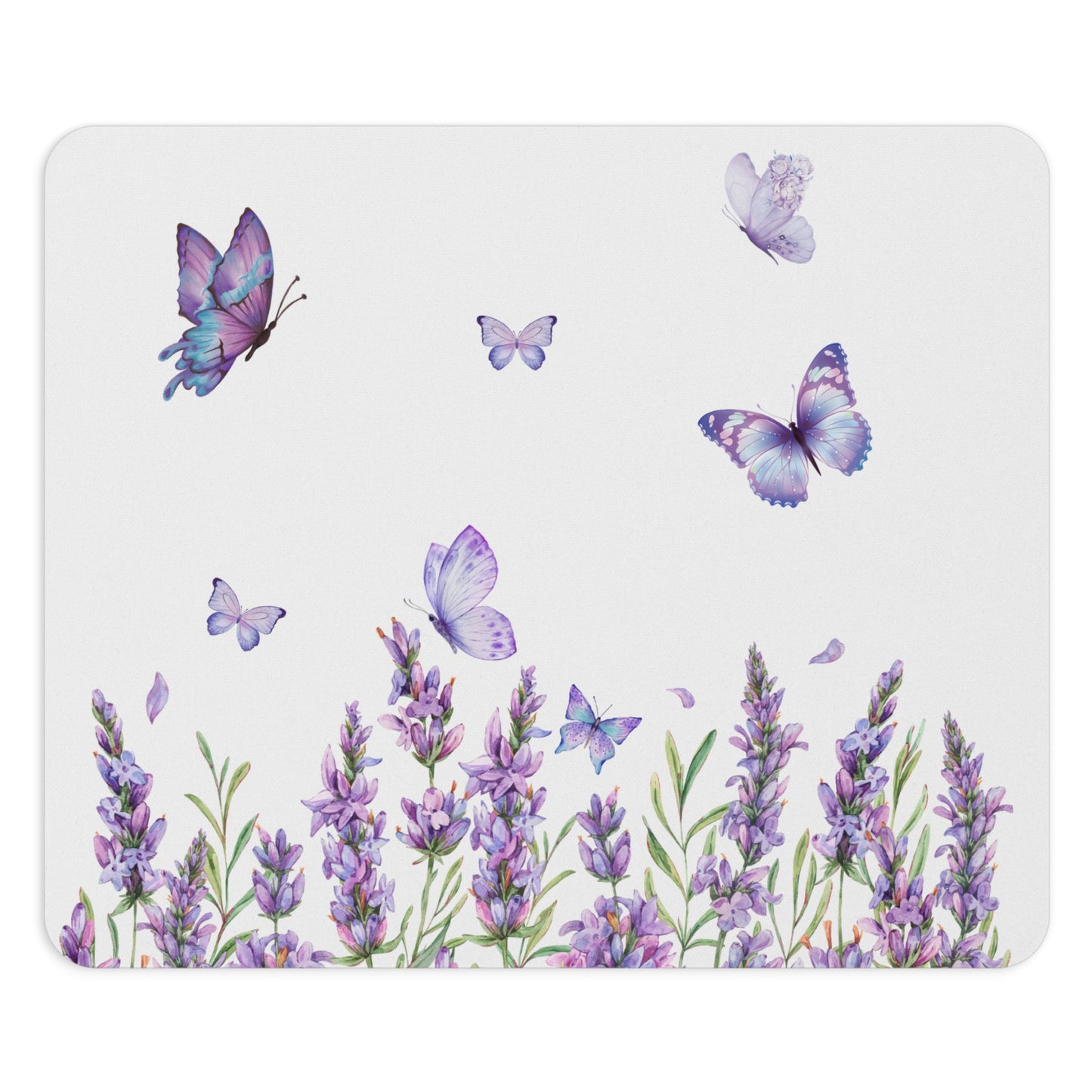 Lavender Butterfly Mouse Pad, Floral Desk Accessory, Gift for Her, Office Decor, Nature Lover, Home Workspace