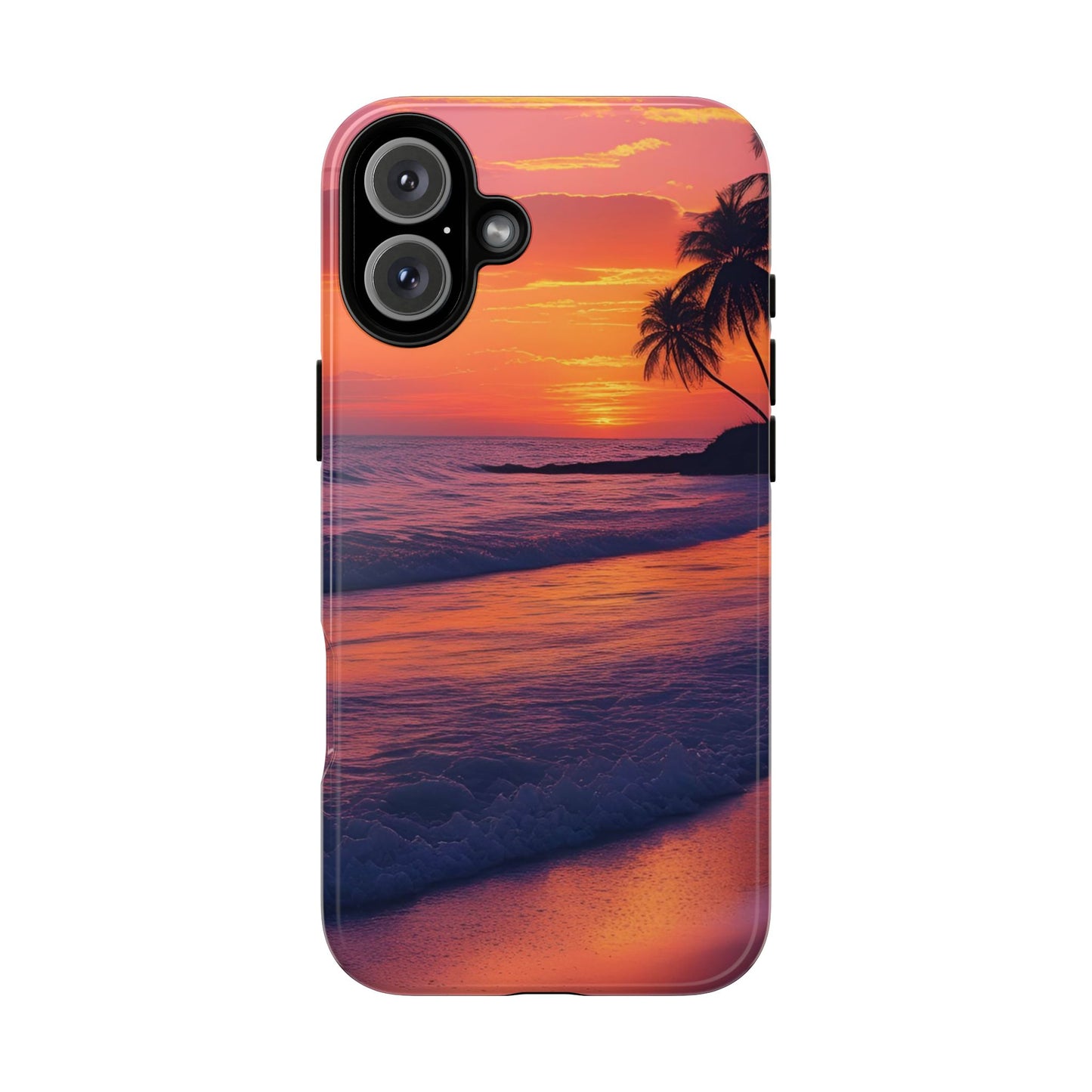 Palm Beach Sunset Design, Beach Lovers Gift, Relaxing Phone Cover, Tropical Hard Case, Protective Shell, Summer Vibes