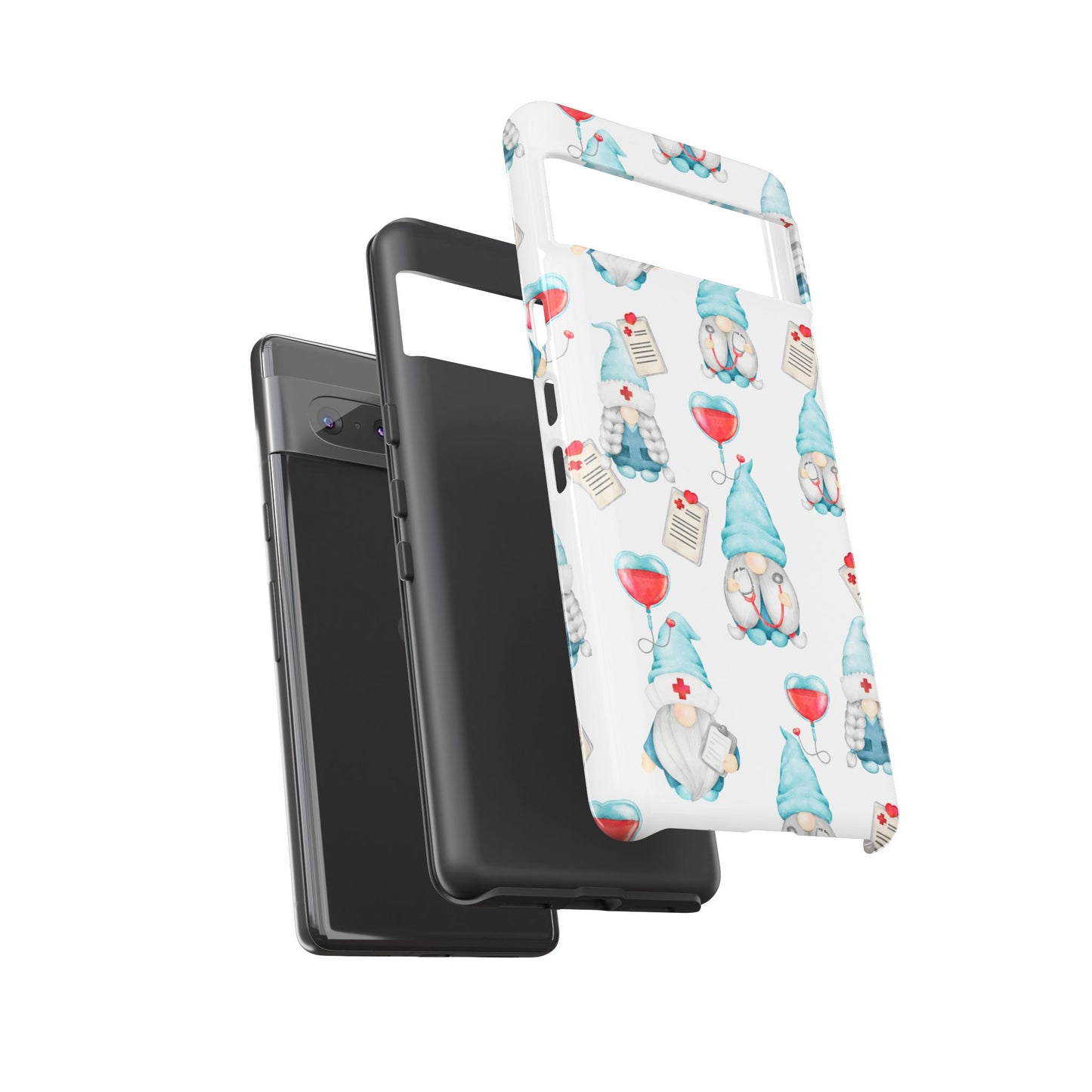 Medical Gnome Phone Case, Blue Gnome Tough Case for Nurses, Doctors, RNs, Cute Healthcare Gift