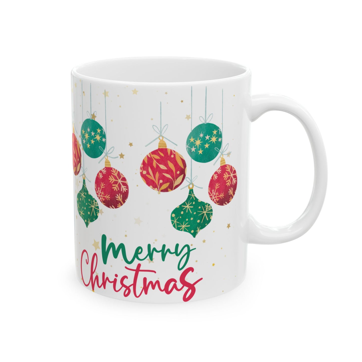 Festive Christmas Mug, Holiday Ornament Coffee Cup, Gift for Tea Lovers, Merry Christmas Beverage Container