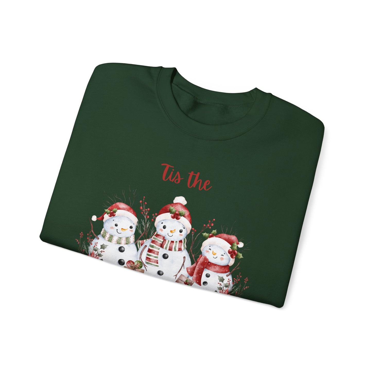 “’Tis the Season” Snowman Sweatshirt – Cozy Unisex Christmas Pullover