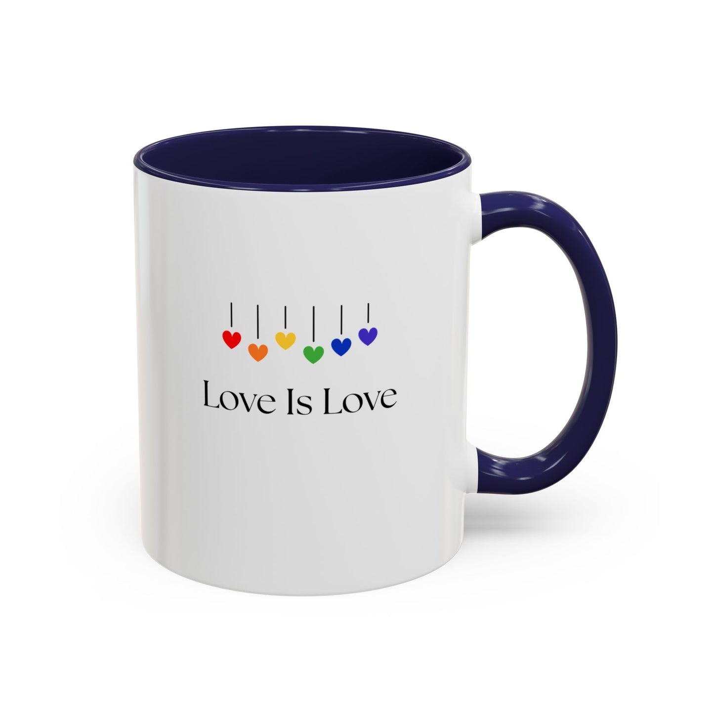 Colorful Love is Love Accent Coffee Mug - Celebrating Diversity & Acceptance, Perfect Gift for Pride