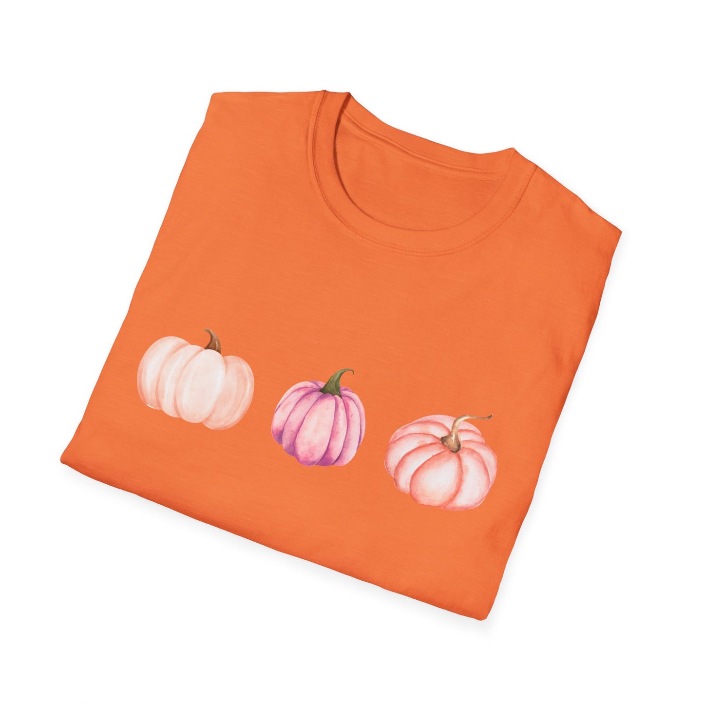 Pastel Pumpkin Softstyle T-Shirt, Fall Fashion, Halloween Tee, Cozy Autumn Shirt, Casual Wear, Cute Graphic Tee