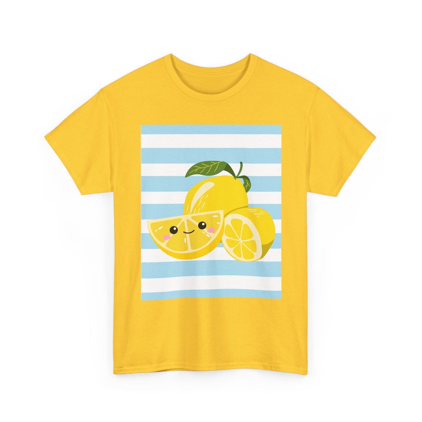 Lemon Unisex Heavy Cotton Tee, Cute Summer Shirt, Gift for Fruit Lovers, Fresh Style, Everyday Tee, Casual Outfit