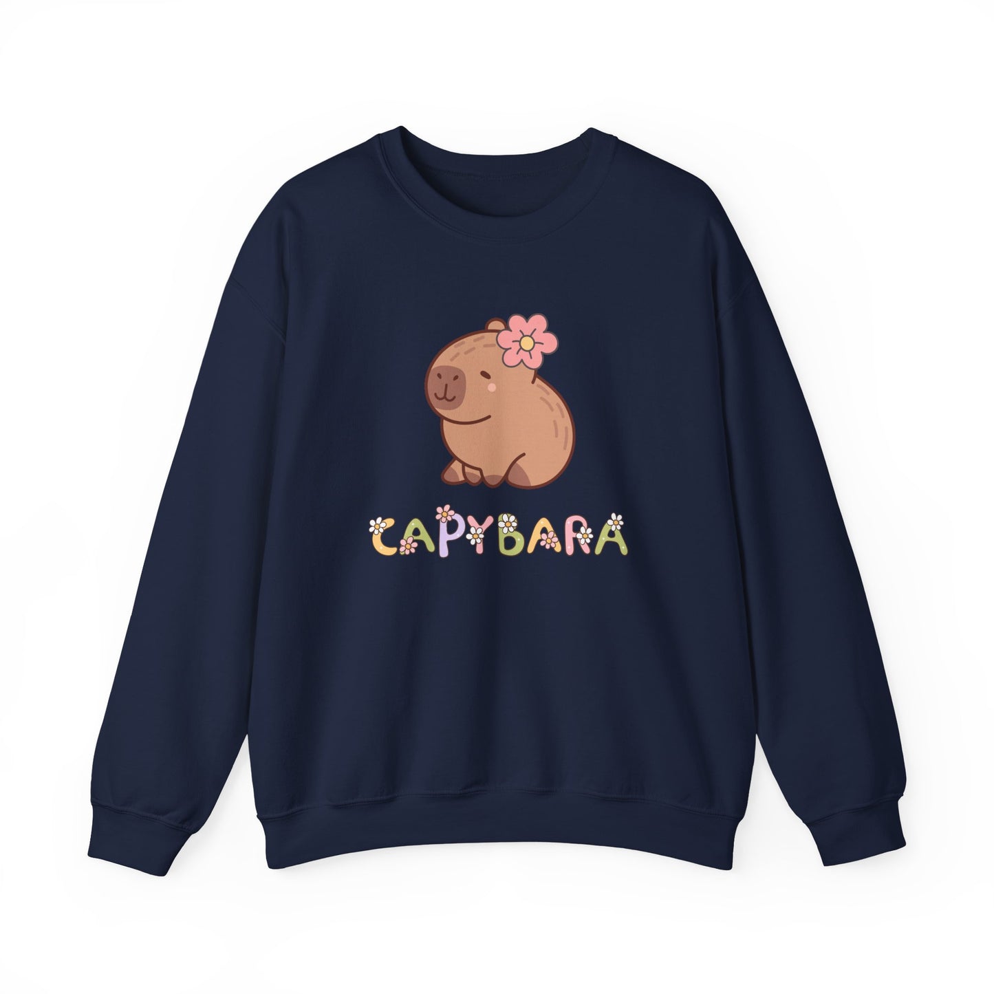 Cute Capybara Sweatshirt – Unisex Long Sleeve Cozy Pullover