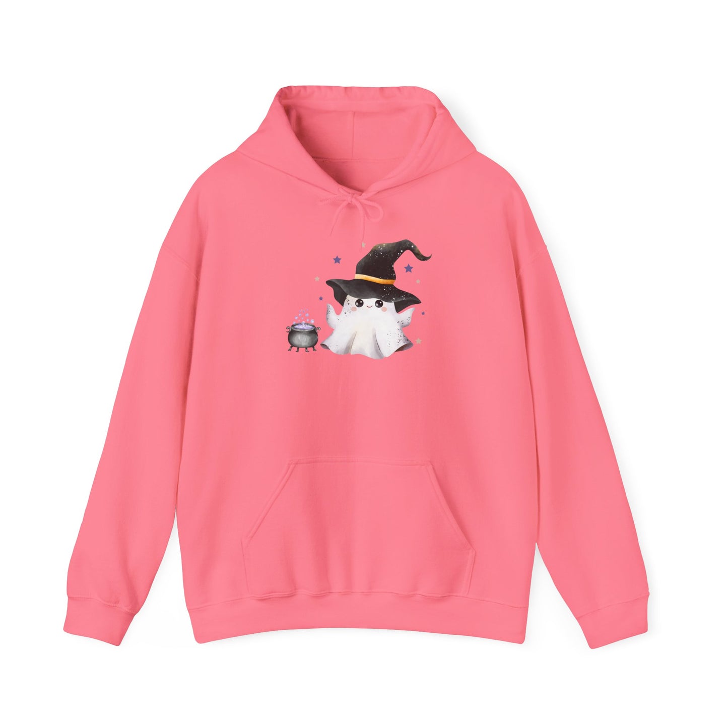Cute Ghost Witch Halloween Sweatshirt, Cozy Hooded Sweatshirt, Spooky Fall Apparel, Unisex Halloween Clothing, Holiday Gift