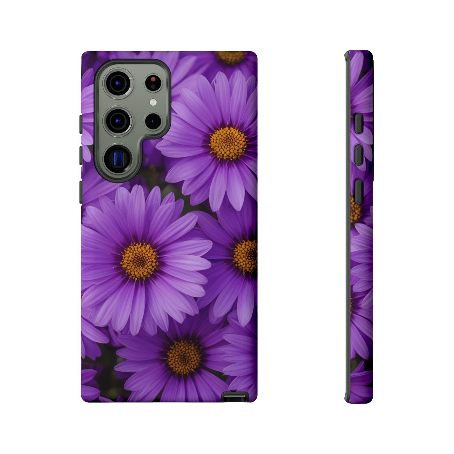 Purple Daisy Tough Case, Floral Phone Case, Durable Mobile Cover, Gift for Her, Everyday Use, Spring Accessories