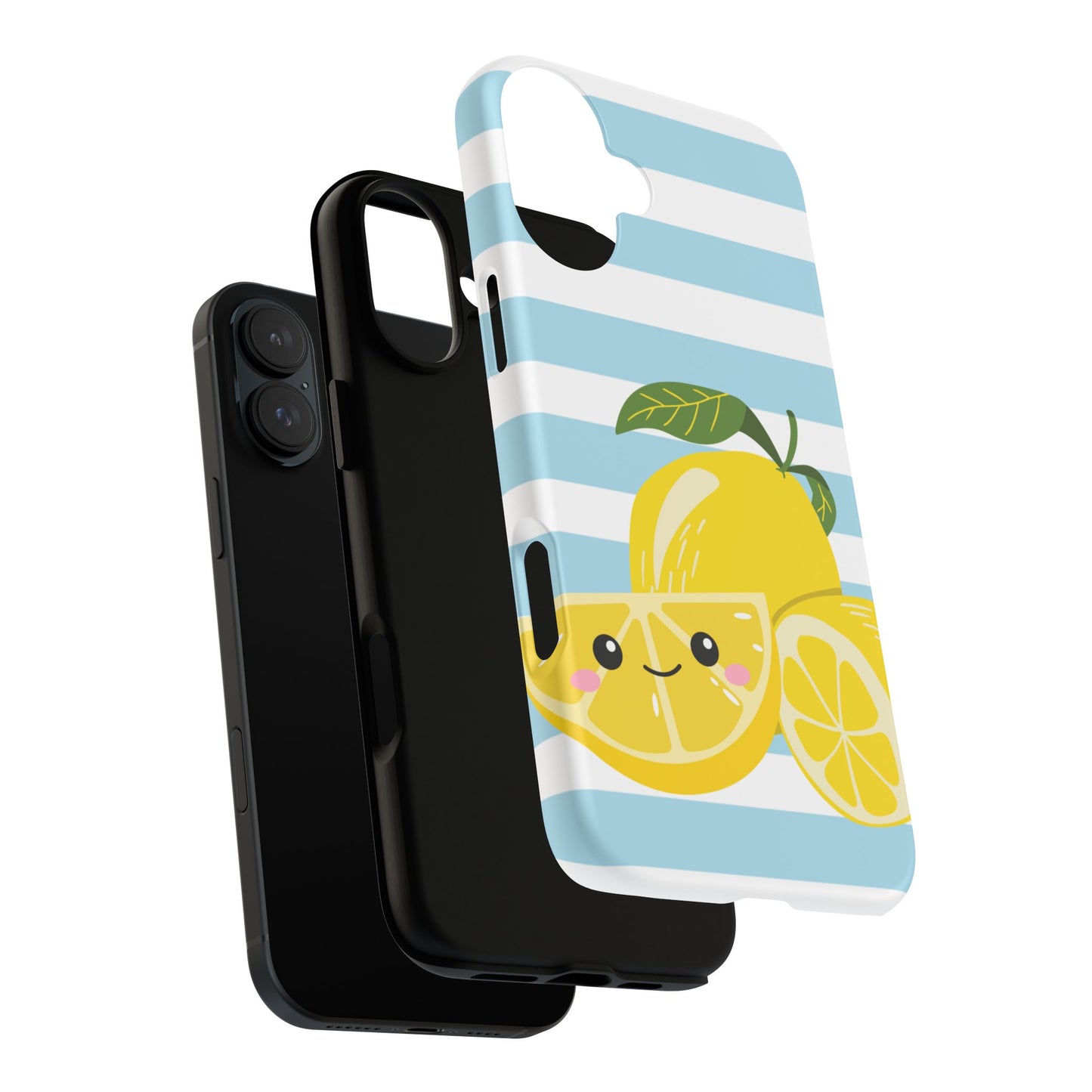 Striped Lemon Phone Case - Tough Cases, Fruit Design, Fun iPhone Cover, Summer Accessories, Bright Phone Protection