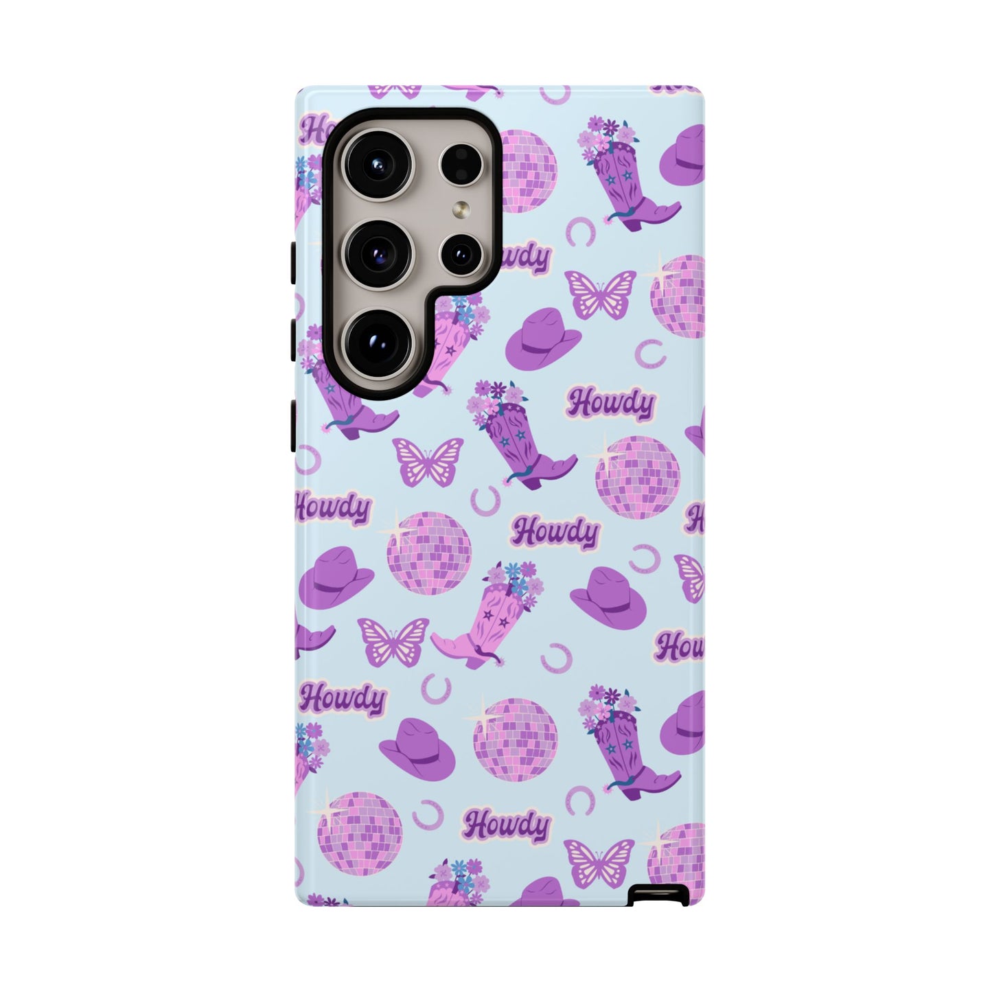 Pink Purple Western Phone Case | Tough Cases | Howdy Design, Colorful Cowboy Accessories, Gift for Cowgirl, Fun Phone Cover