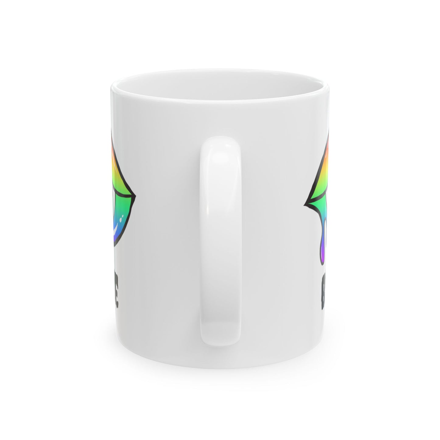 Colorful Vampire Fangs Ceramic Mug, Halloween Coffee Cup, Halloween Kitchen Decor, 11oz Mug, 15oz Mug, Spooky Fangs Mug