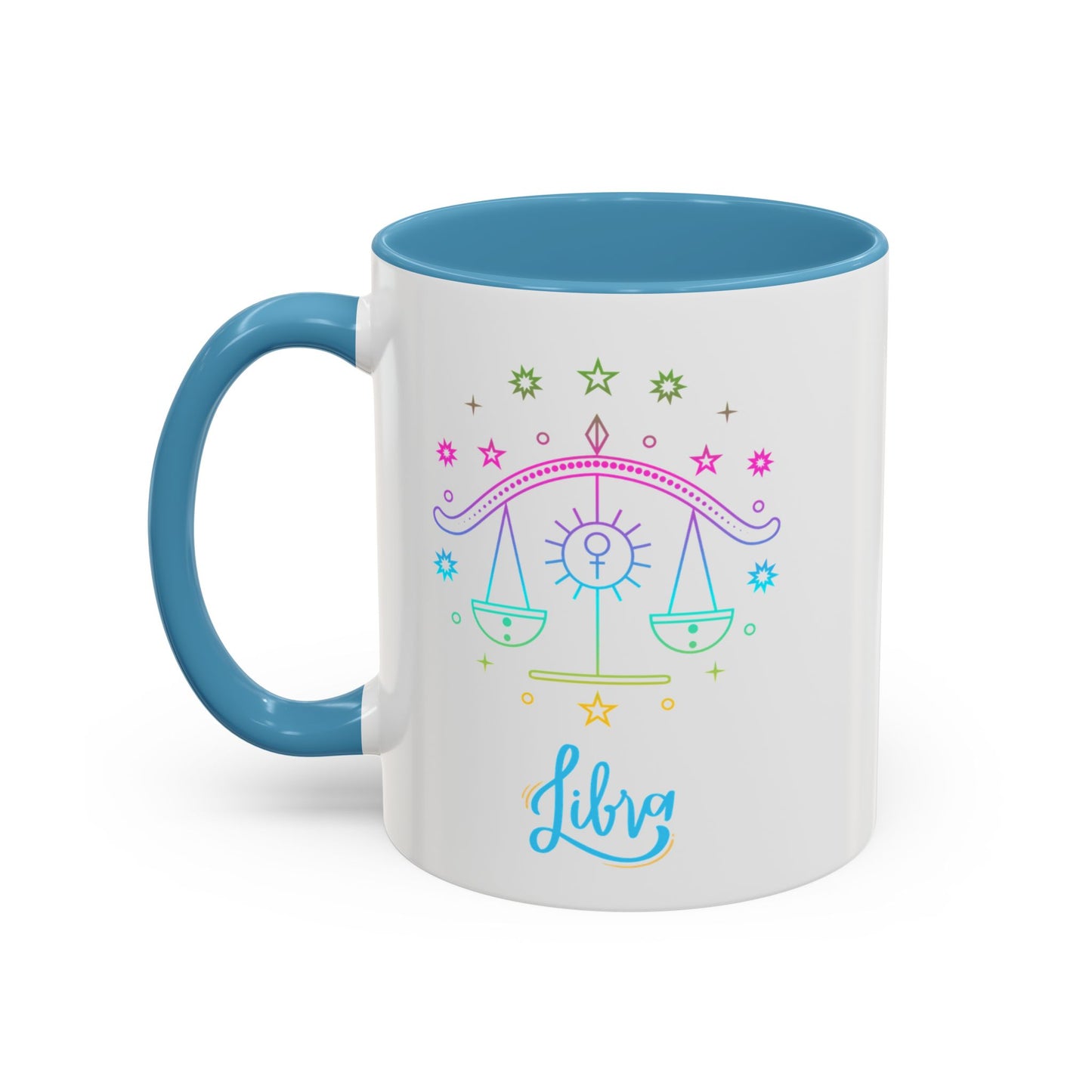 Libra Zodiac Accent Coffee Mug - Colorful Astrology Cup, Astrology Gift, Horoscope Mug, Personalized Coffee Cup, Birthday Gift