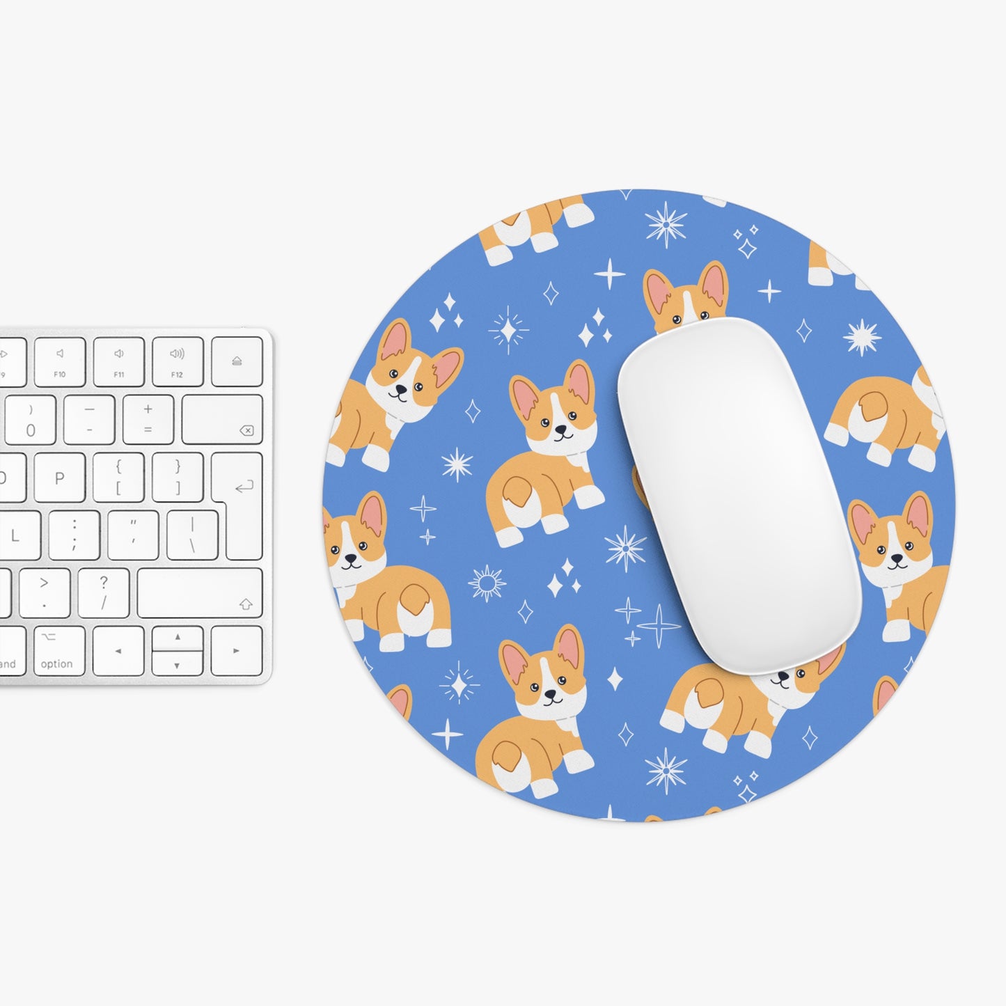 Cute Corgi Mouse Pad, Blue Dog Lover Desk Accessory, Office Gift for Pet Owners, Animal Lover