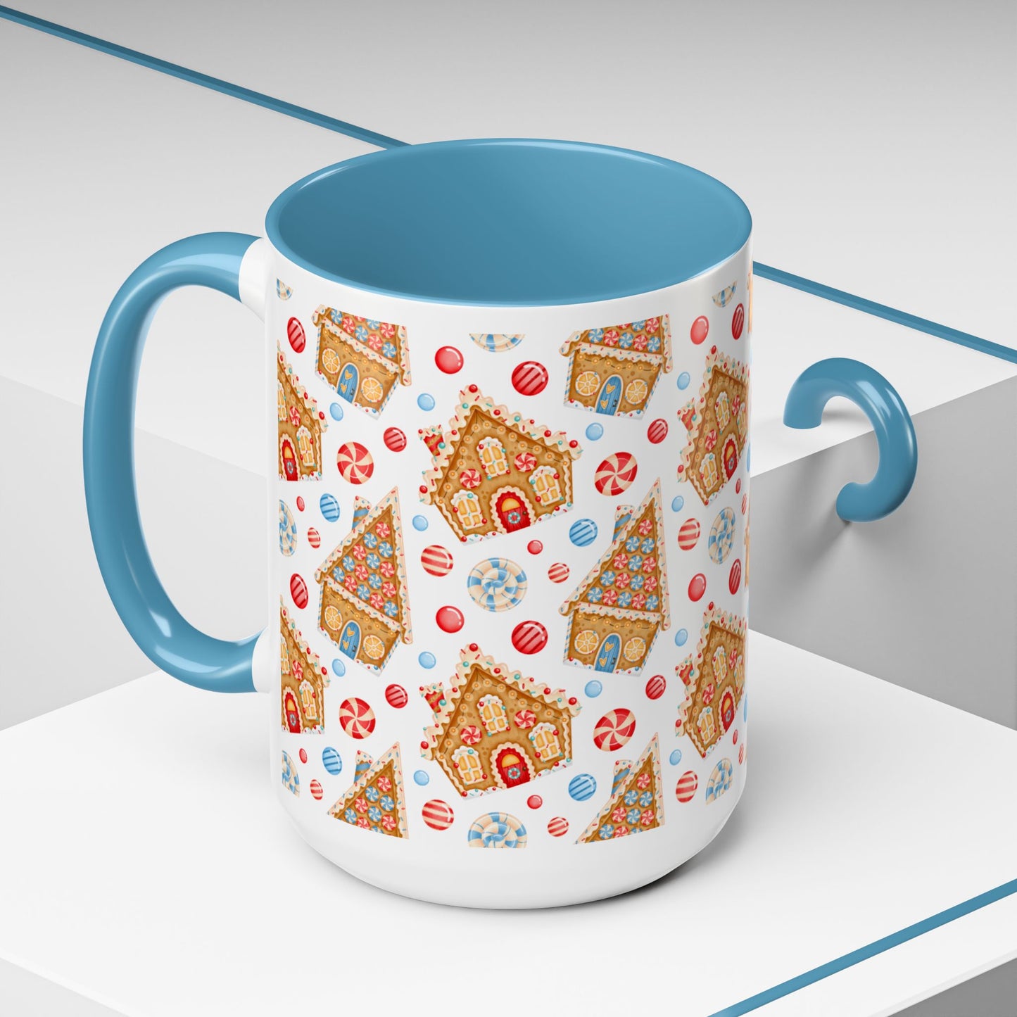 Gingerbread House Ceramic Mug – Festive Christmas Coffee Cup (11oz & 15oz, Multiple Colors)
