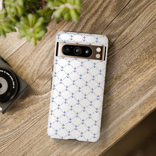 Blue Anchor Phone Case: Nautical Design for Maritime Lovers, Gifts for Sailors, Beach Lovers' Accessories, Great for Summer