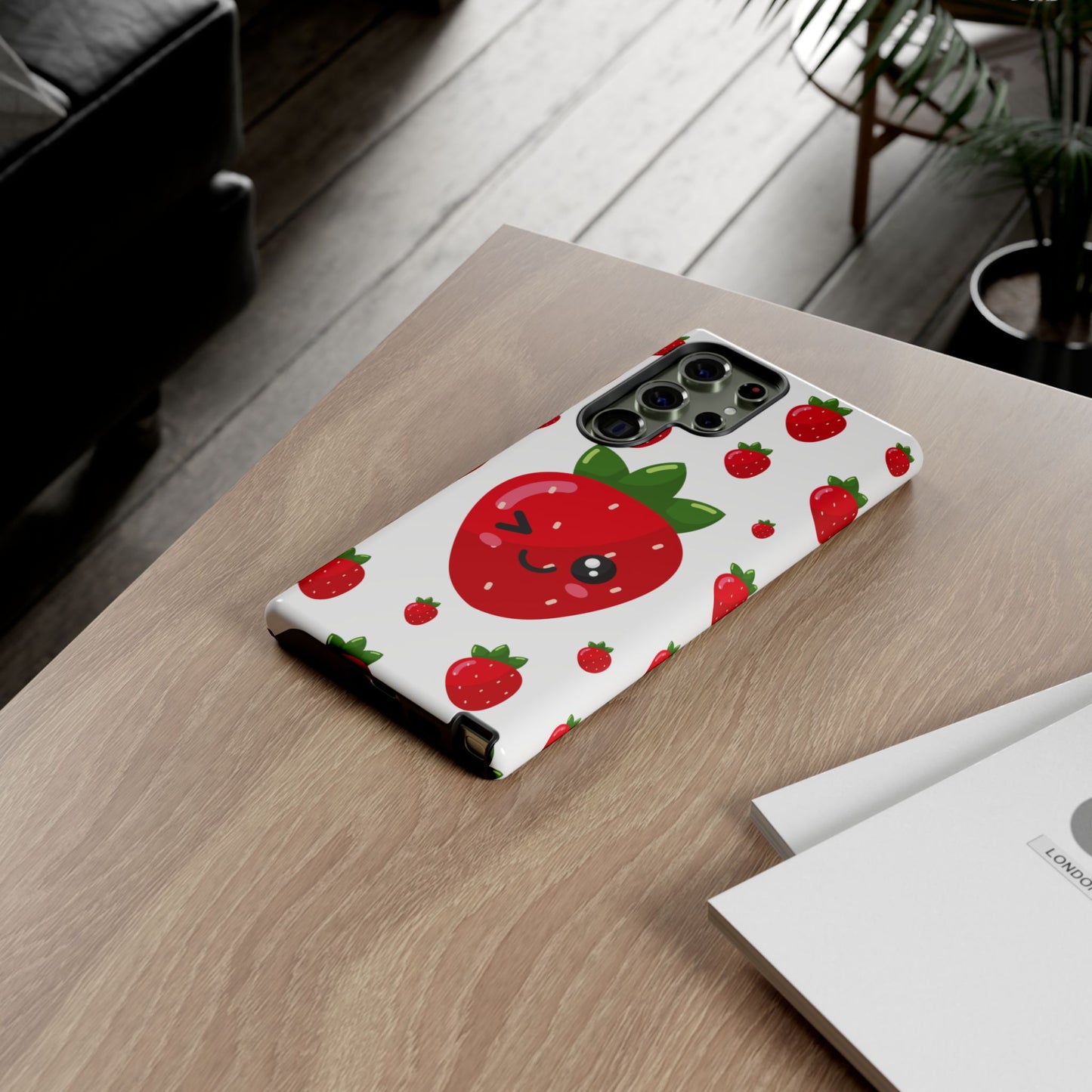 Kawaii Strawberry Phone Case - Cute Fruit Phone Cover, Fun Gift for Teens, Spring Accessory, Durable Tough Cases