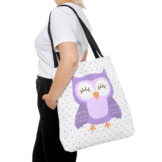 Purple Owl Tote Bag, Adorable Owl Design, Eco-Friendly Shopping Bag, Animal Lover Accessory, Fun Summer Tote