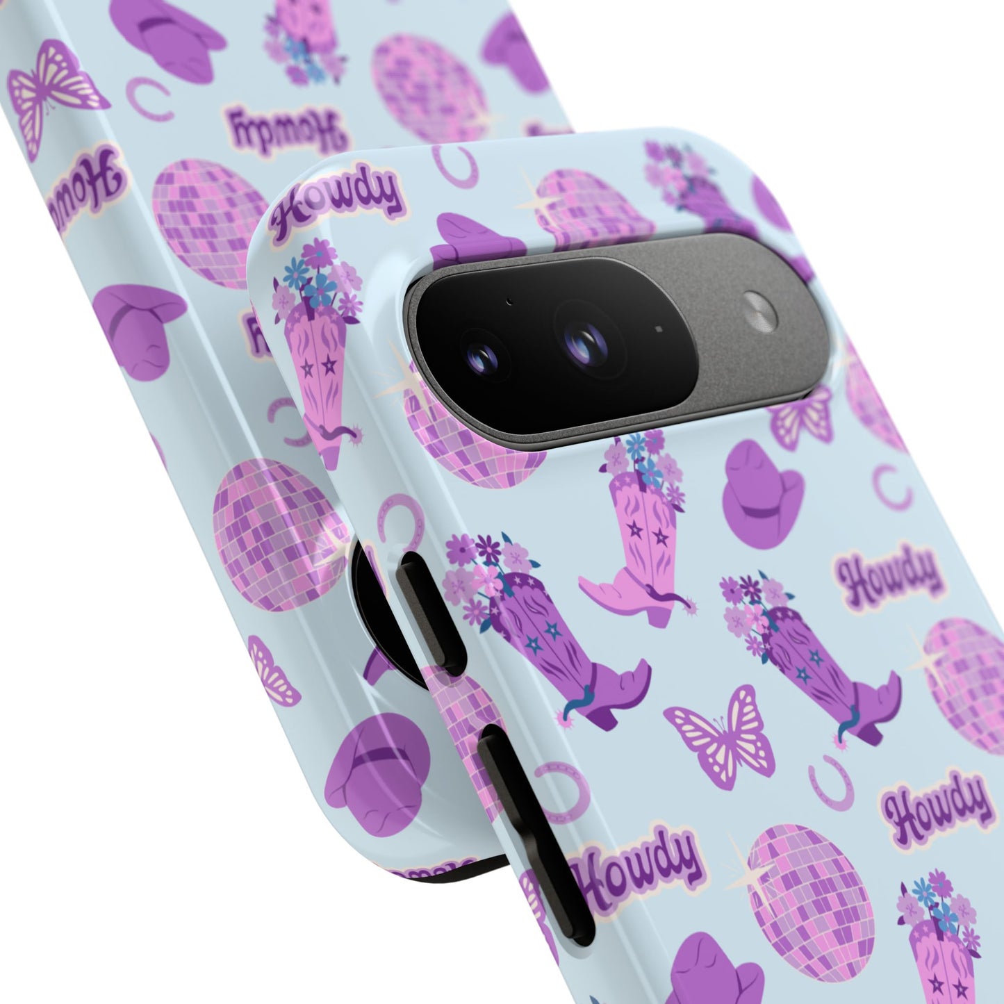 Pink Purple Western Phone Case | Tough Cases | Howdy Design, Colorful Cowboy Accessories, Gift for Cowgirl, Fun Phone Cover
