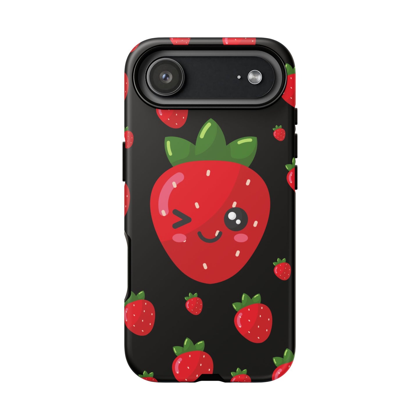 Cute Strawberry Phone Case, Kawaii Phone Cover, Tough Phone Cases, Gift for Teens, Summer Accessories, Cute Fruit Design