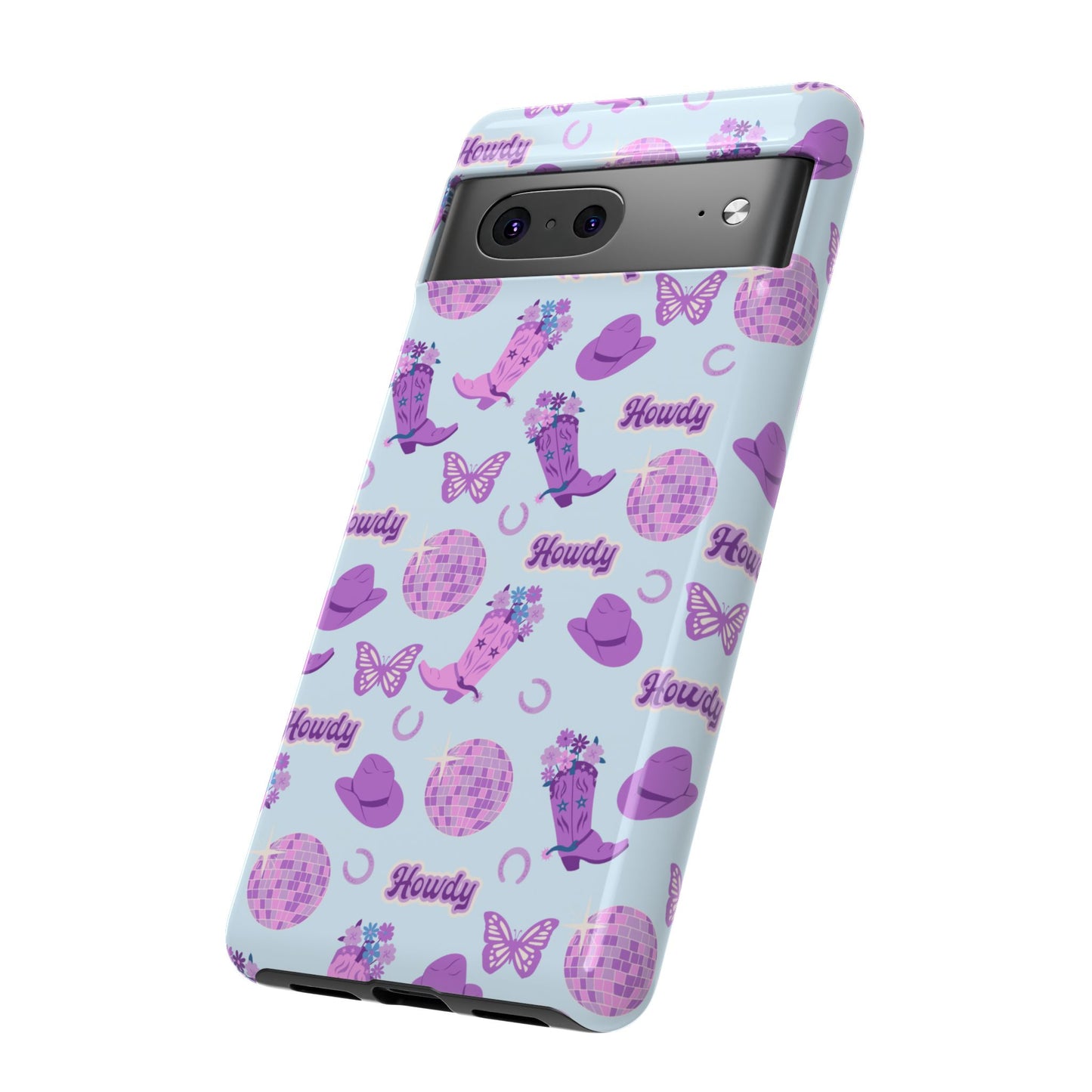 Pink Purple Western Phone Case | Tough Cases | Howdy Design, Colorful Cowboy Accessories, Gift for Cowgirl, Fun Phone Cover