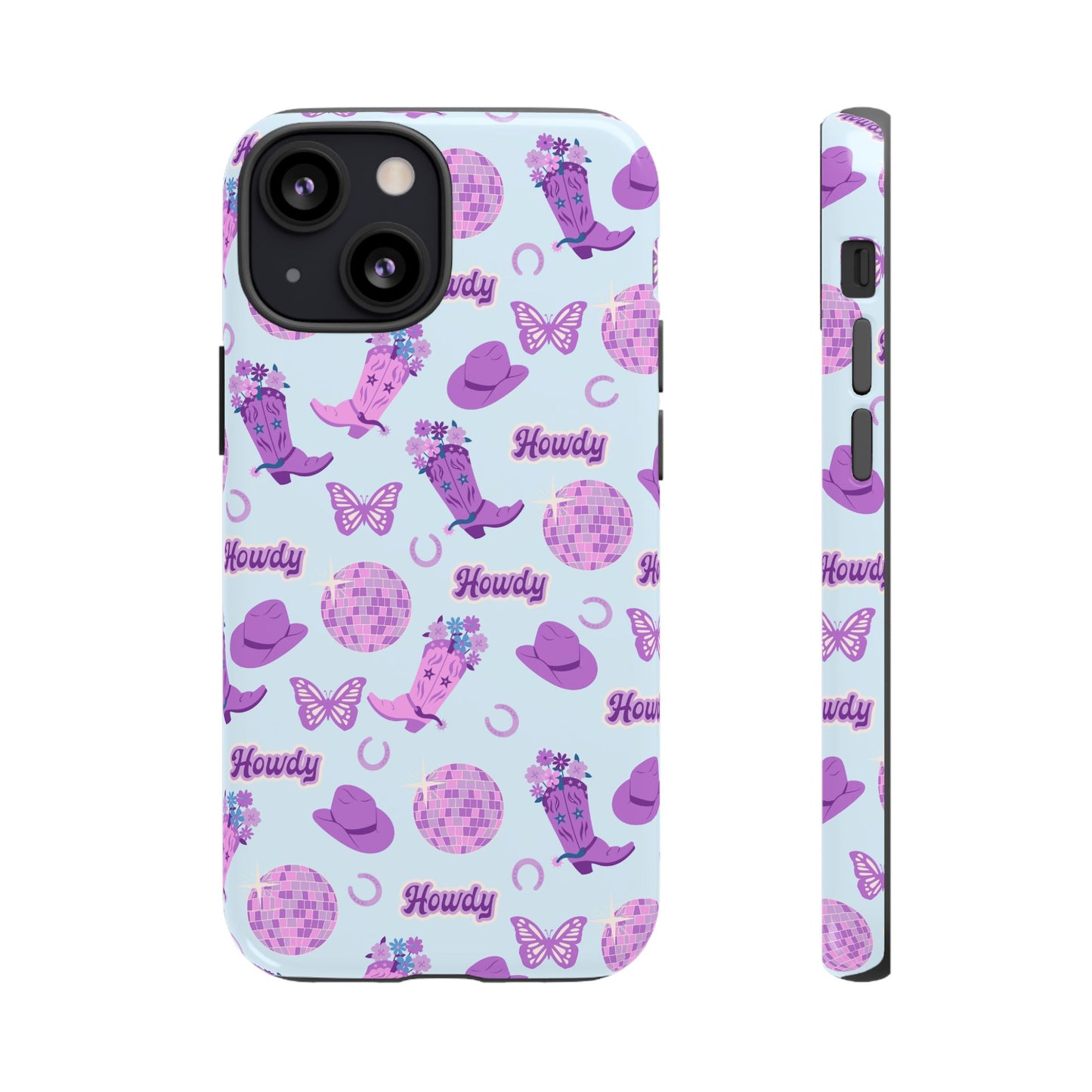 Pink Purple Western Phone Case | Tough Cases | Howdy Design, Colorful Cowboy Accessories, Gift for Cowgirl, Fun Phone Cover