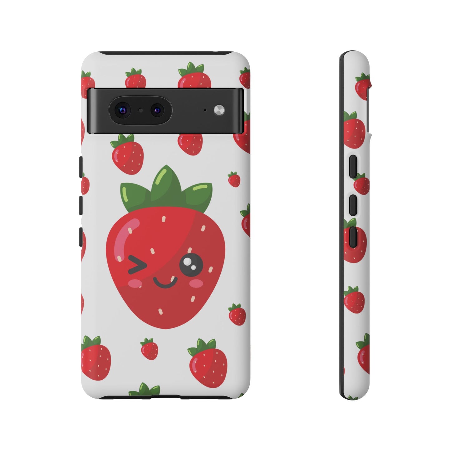 Kawaii Strawberry Phone Case - Cute Fruit Phone Cover, Fun Gift for Teens, Spring Accessory, Durable Tough Cases