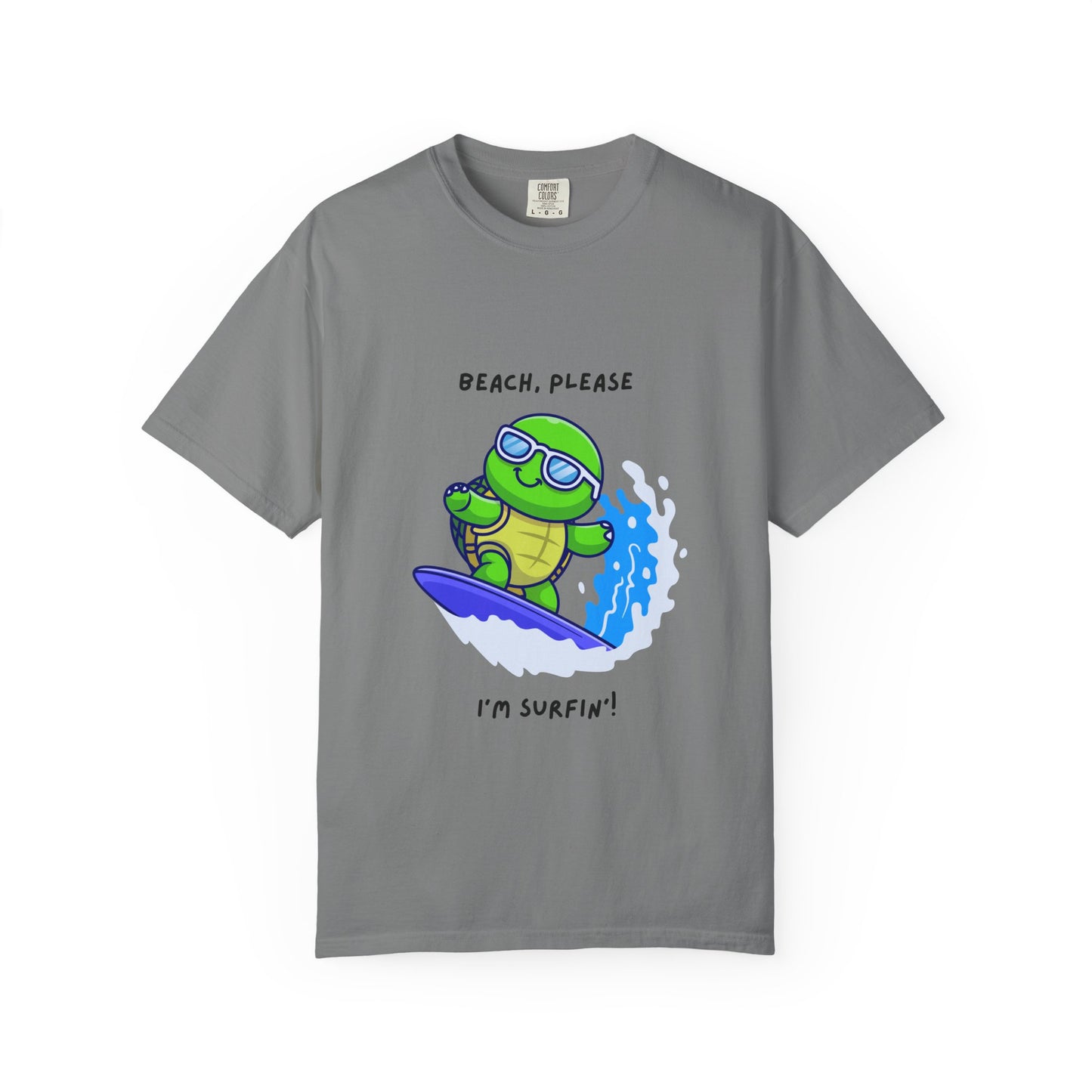 Surfing Turtle T-Shirt, Beach Vibes Tee, Unisex Summer Shirt, Casual Gift for Beach Lovers, Vacation Apparel, Funny Surf Shirt