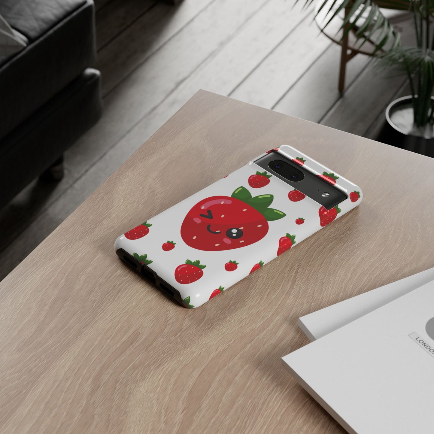 Kawaii Strawberry Phone Case - Cute Fruit Phone Cover, Fun Gift for Teens, Spring Accessory, Durable Tough Cases