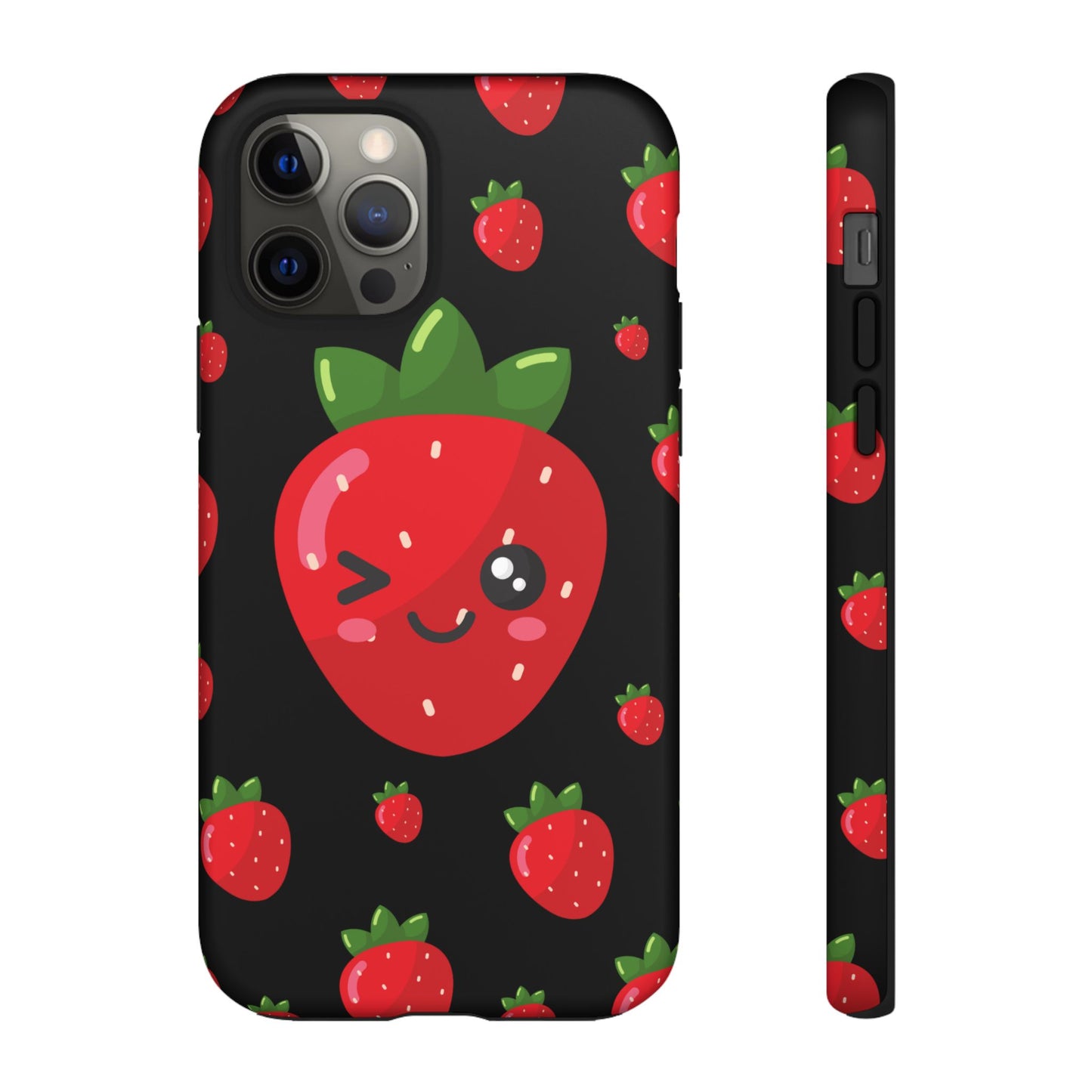 Cute Strawberry Phone Case, Kawaii Phone Cover, Tough Phone Cases, Gift for Teens, Summer Accessories, Cute Fruit Design