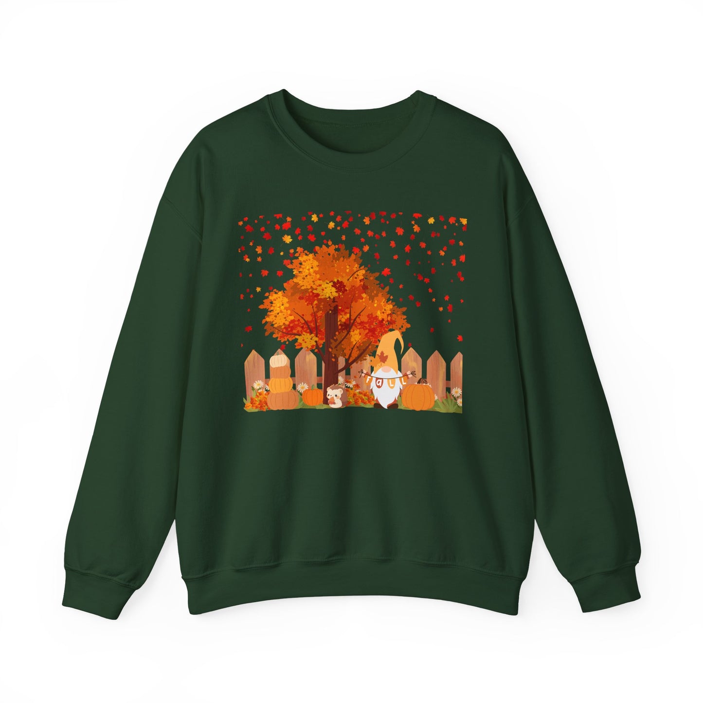 Fall Season Gnome Crewneck Sweatshirt, Cozy Autumn Tree Design, Unisex Sweatshirt, Holiday Gift