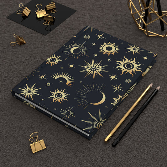 Celestial Hardcover Journal, 150 Lined Pages, Galaxy Moon and Stars Notebook, Aesthetic Stationery Gift for Writers, Students & Dreamers