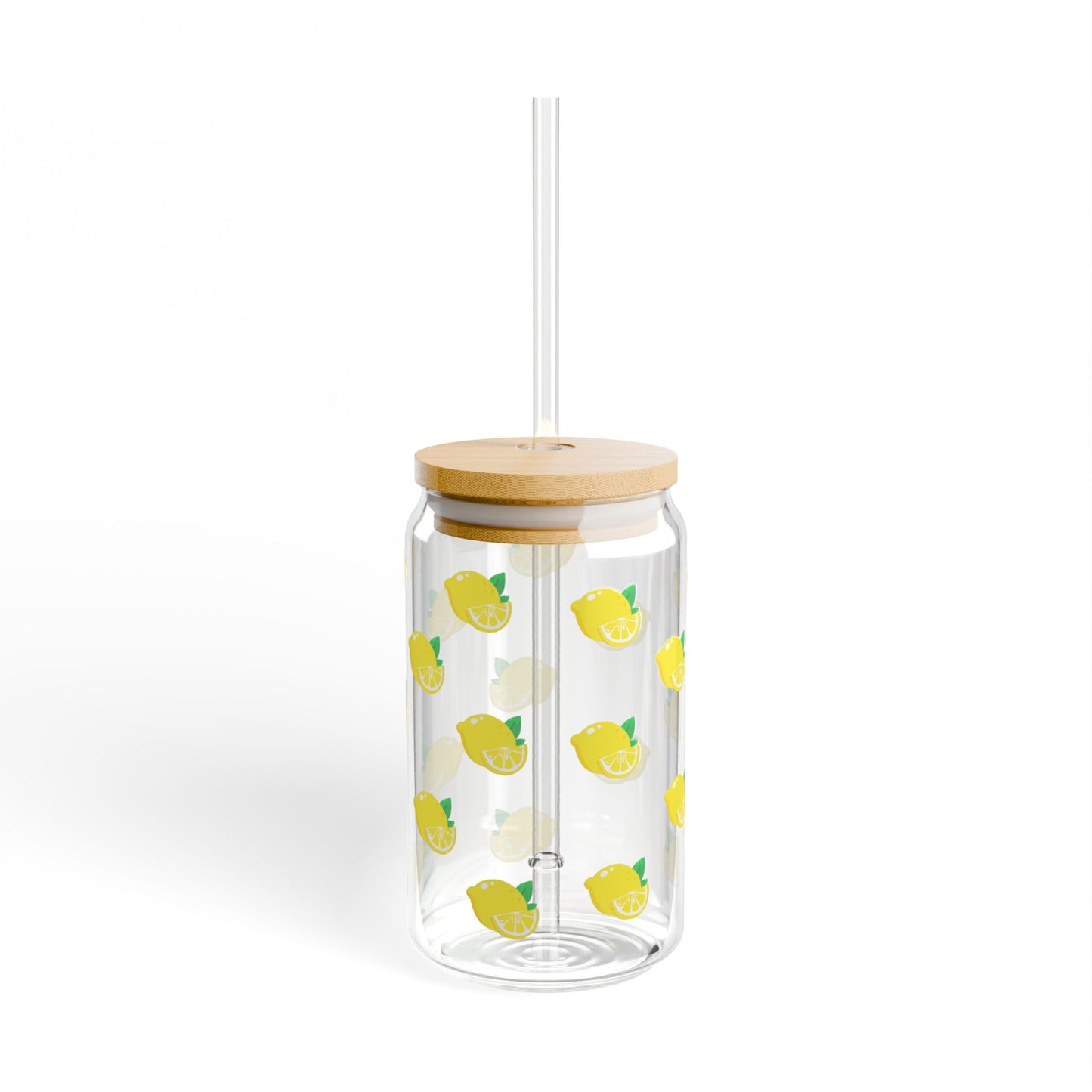 Lemon Sipper Glass, 16oz | Fun Summer Drinkware, Fruit-Themed Cup, Eco-Friendly Beverage Container, Great for Parties & Gifts