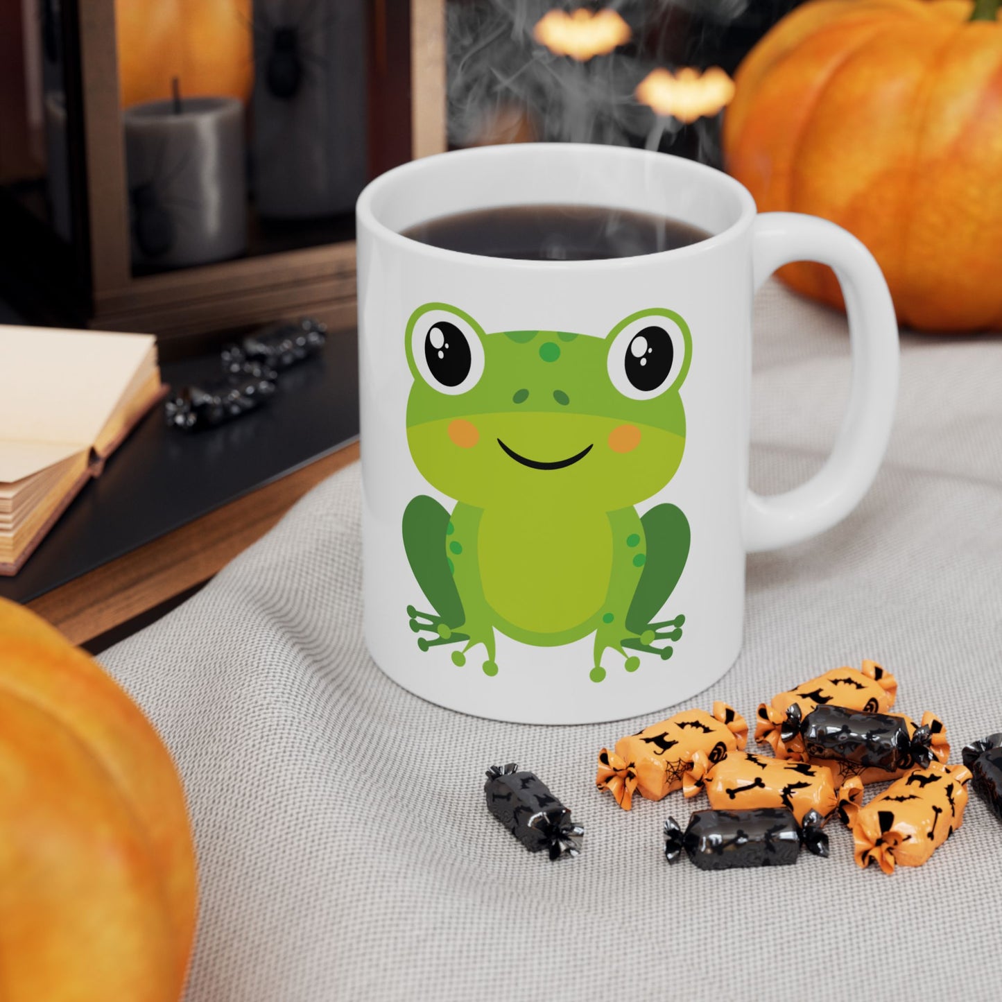 Frog Ceramic Mug, Cute Frog Mug for Nature Lovers, Gift for Frog Enthusiasts, Fun Gift for Kids and Adults