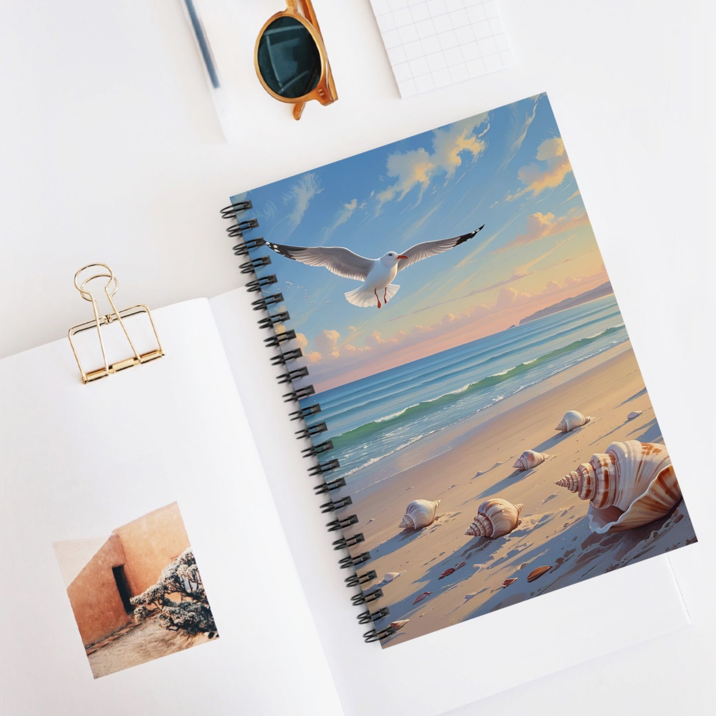 Peaceful Beach Scene Spiral Notebook - Perfect for Journaling, Note Taking, Gifts, Coastal Decor, Summer Vibes