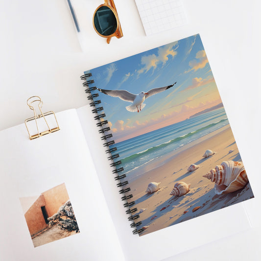 Peaceful Beach Scene Spiral Notebook - Perfect for Journaling, Note Taking, Gifts, Coastal Decor, Summer Vibes