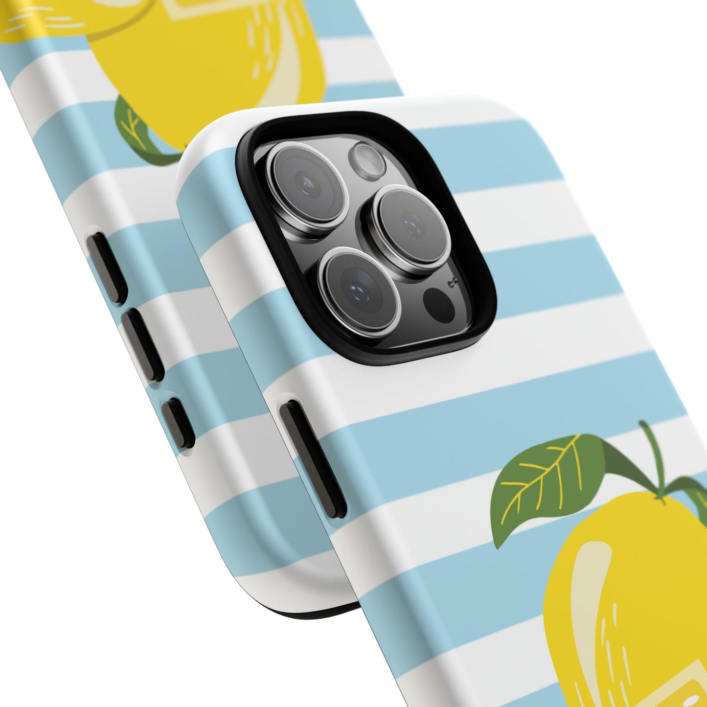 Striped Lemon Phone Case - Tough Cases, Fruit Design, Fun iPhone Cover, Summer Accessories, Bright Phone Protection