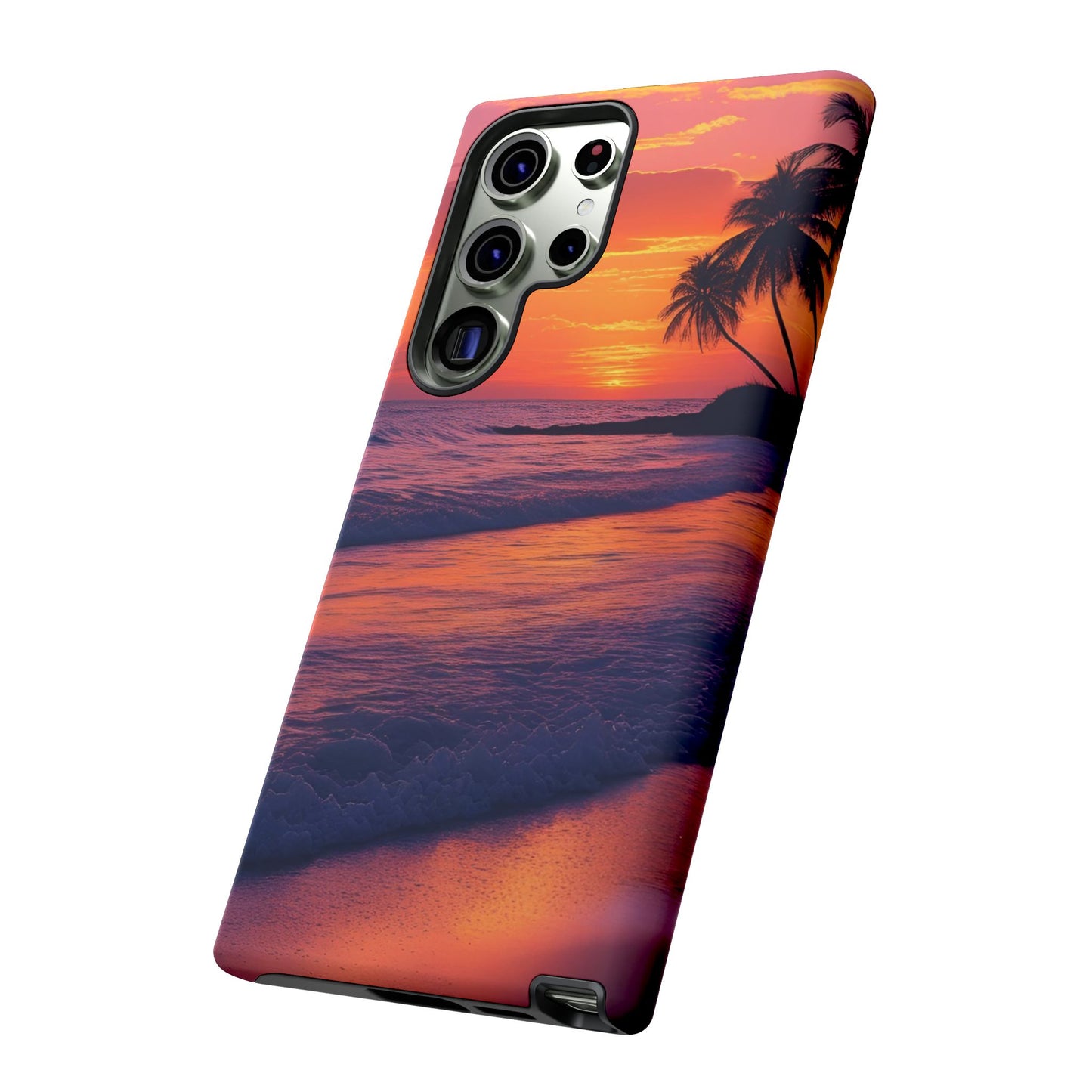 Palm Beach Sunset Design, Beach Lovers Gift, Relaxing Phone Cover, Tropical Hard Case, Protective Shell, Summer Vibes