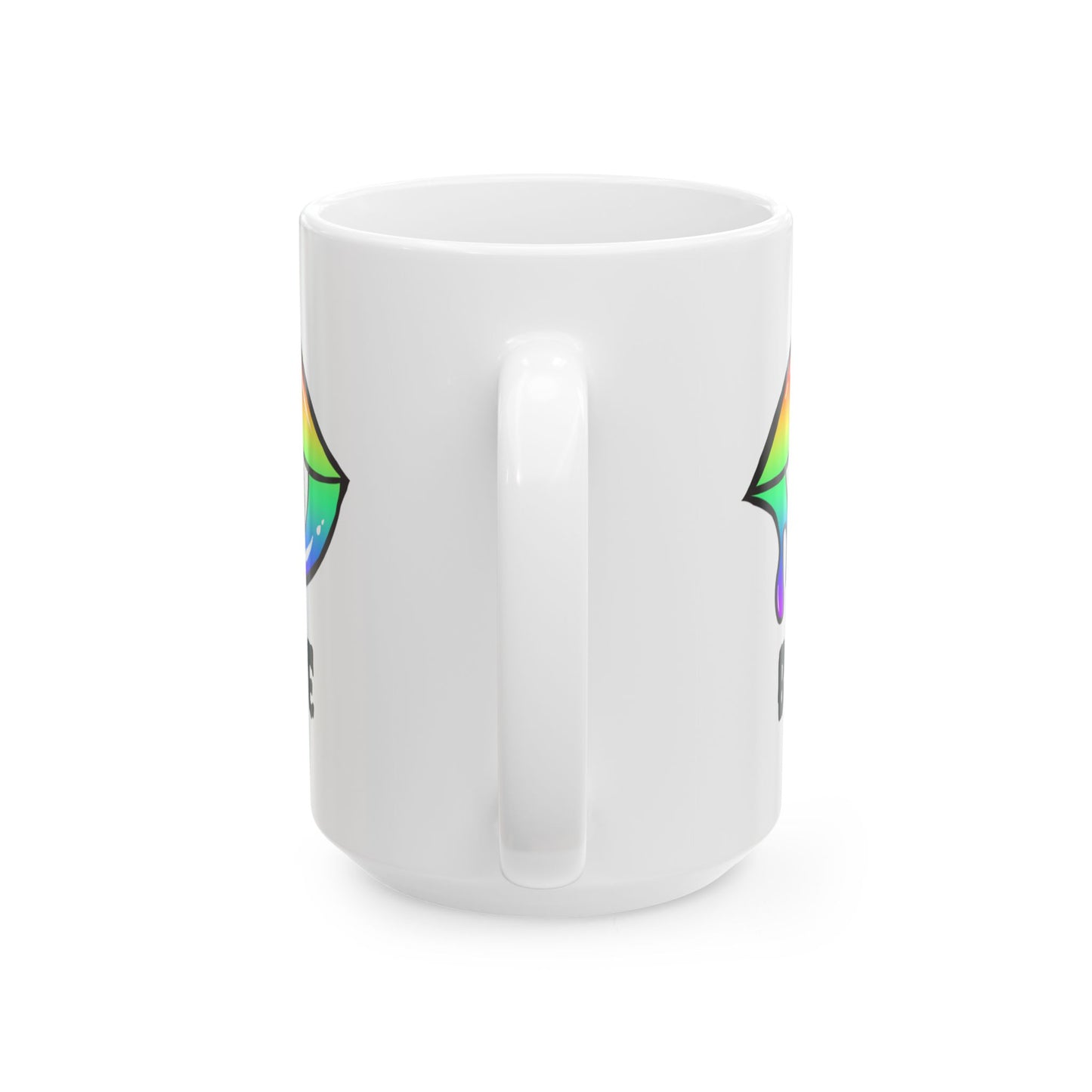 Colorful Vampire Fangs Ceramic Mug, Halloween Coffee Cup, Halloween Kitchen Decor, 11oz Mug, 15oz Mug, Spooky Fangs Mug