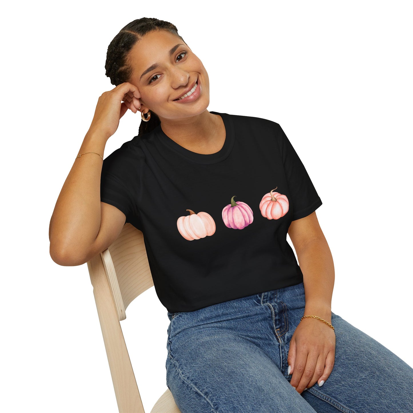 Pastel Pumpkin Softstyle T-Shirt, Fall Fashion, Halloween Tee, Cozy Autumn Shirt, Casual Wear, Cute Graphic Tee