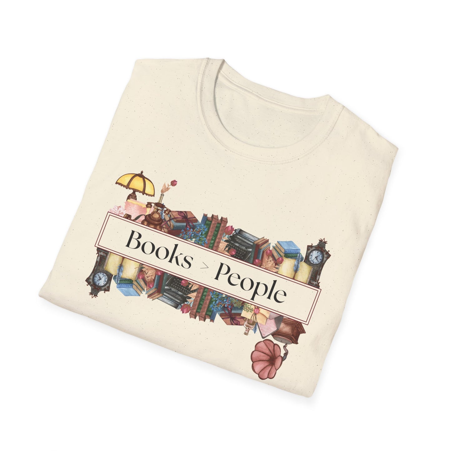 Books Over People Shirt, Funny Bookish Tee,  Book Lover Gift,  Introvert Reading Shirt, Unisex Soft Cotton Tee