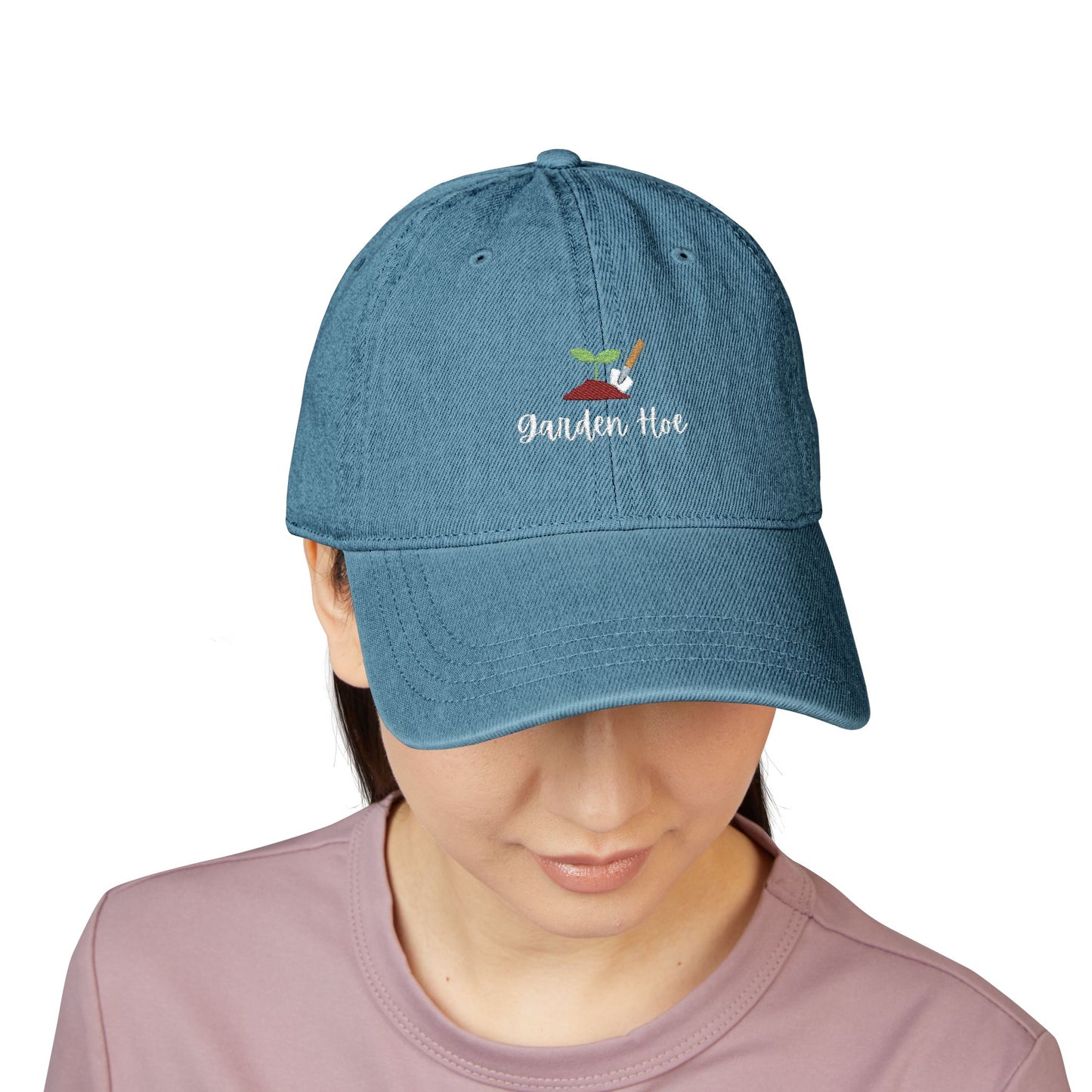 Garden Hoe Embroidered Denim Hat | Perfect Gift for Gardeners, Outdoor Lovers, Eco-Friendly Fashion, Gardening Hat, Spring Outfit