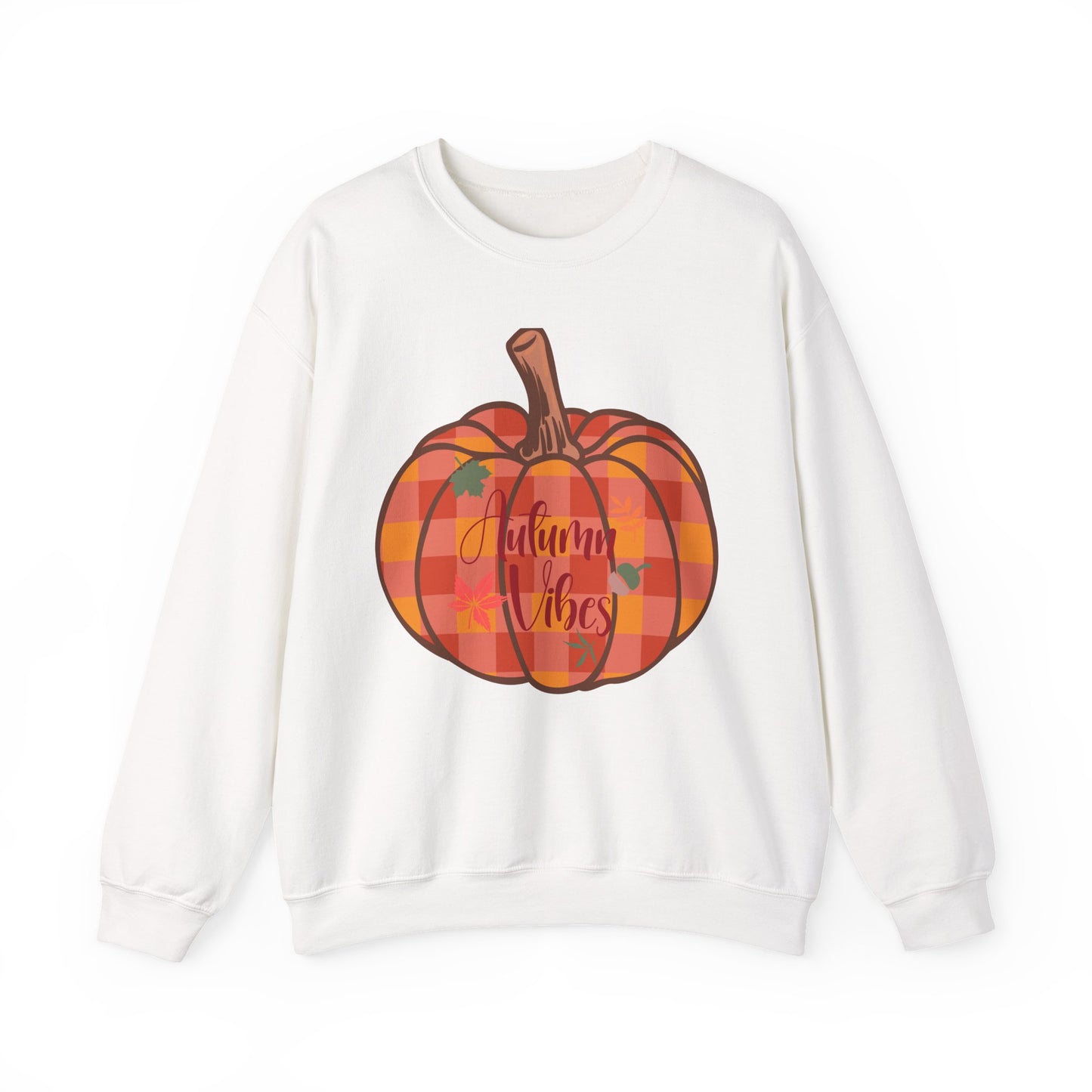 Autumn Vibes Pumpkin Sweatshirt, Cozy Fall Apparel, Unisex Crewneck for Harvest Season, Perfect for Thanksgiving, Pumpkin Lovers, Gift Idea