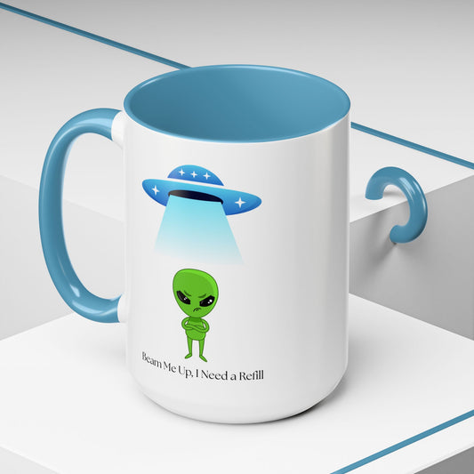 Alien Mug - Beam Me Up, Perfect for Sci-Fi Lovers, Cute Gift for Birthdays, Friends, or Just Your Daily Coffee Fix
