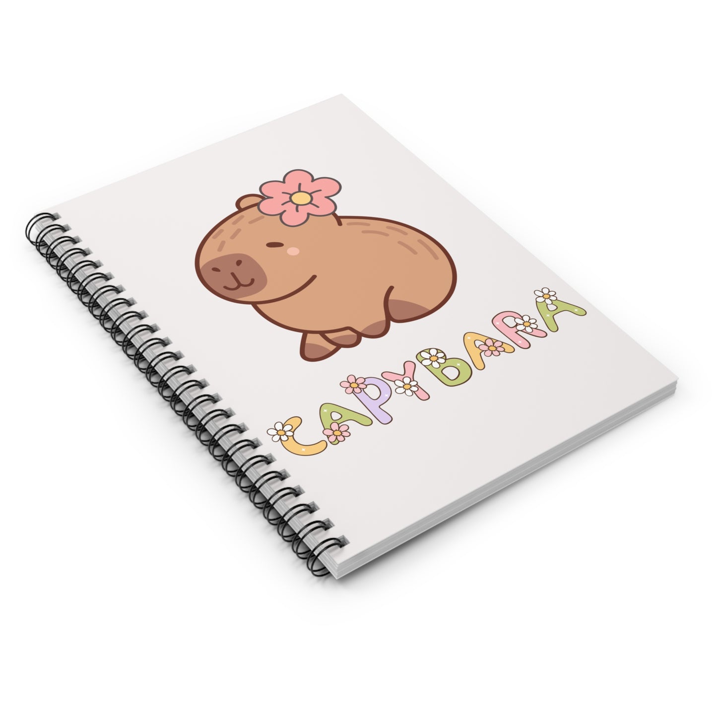 Cute Capybara Floral Notebook – Kawaii Animal Journal for Everyday Notes