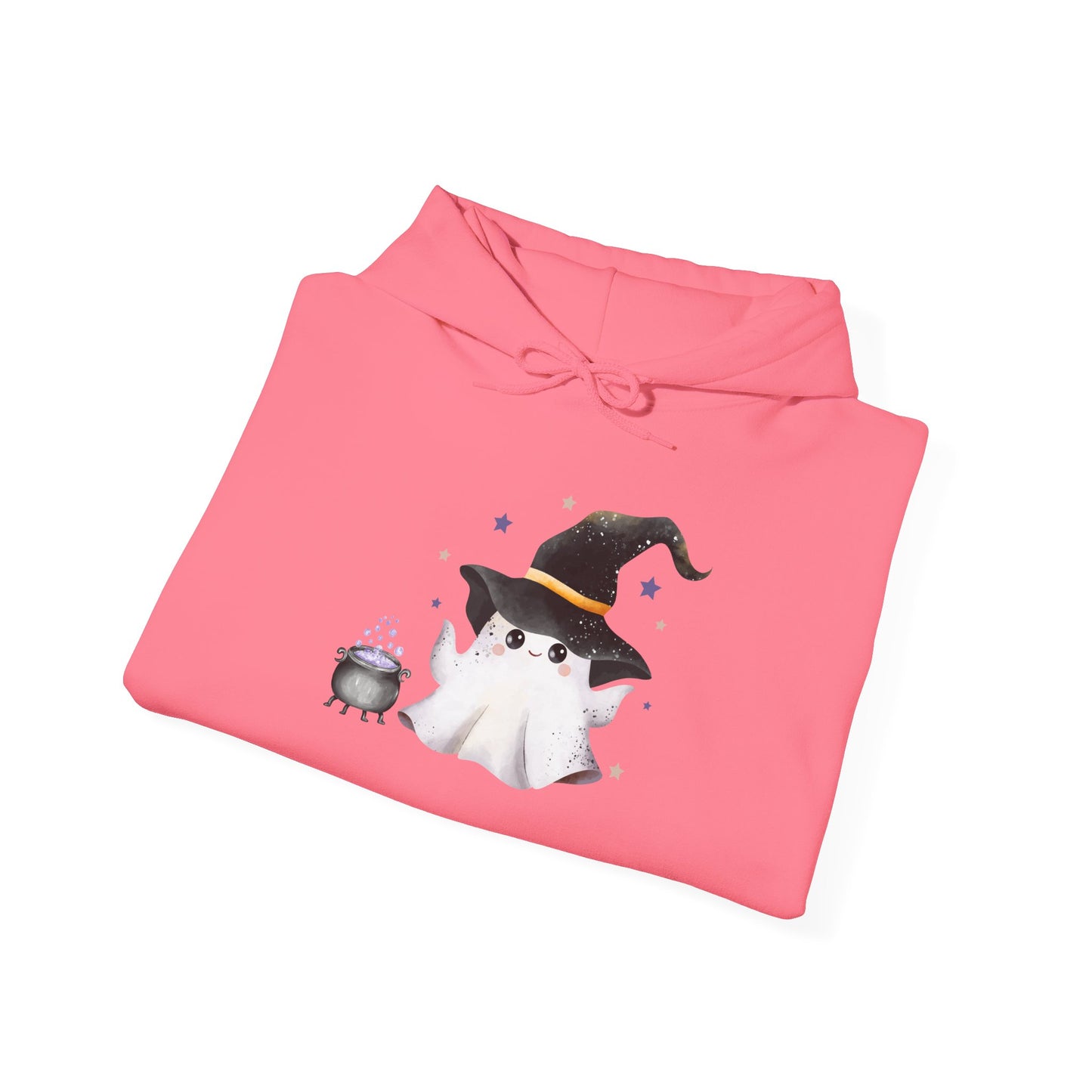 Cute Ghost Witch Halloween Sweatshirt, Cozy Hooded Sweatshirt, Spooky Fall Apparel, Unisex Halloween Clothing, Holiday Gift