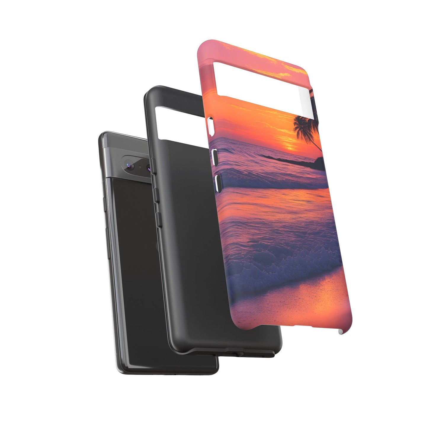 Palm Beach Sunset Design, Beach Lovers Gift, Relaxing Phone Cover, Tropical Hard Case, Protective Shell, Summer Vibes