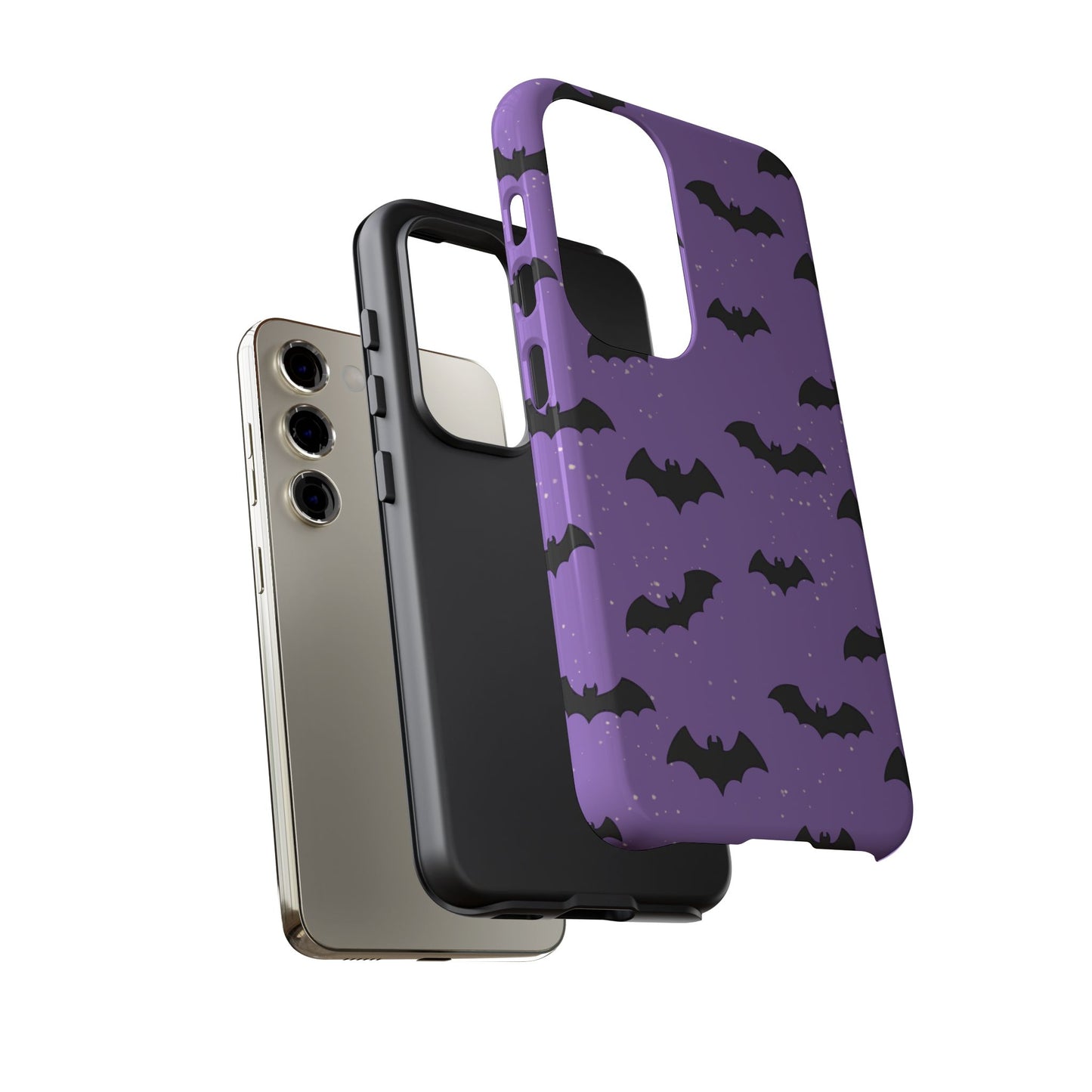 Halloween Bat Phone Case, Cute Purple Bat Phone Cover, Tough Cell Phone Case, Gothic Design, Spooky Gift, Fall Decor