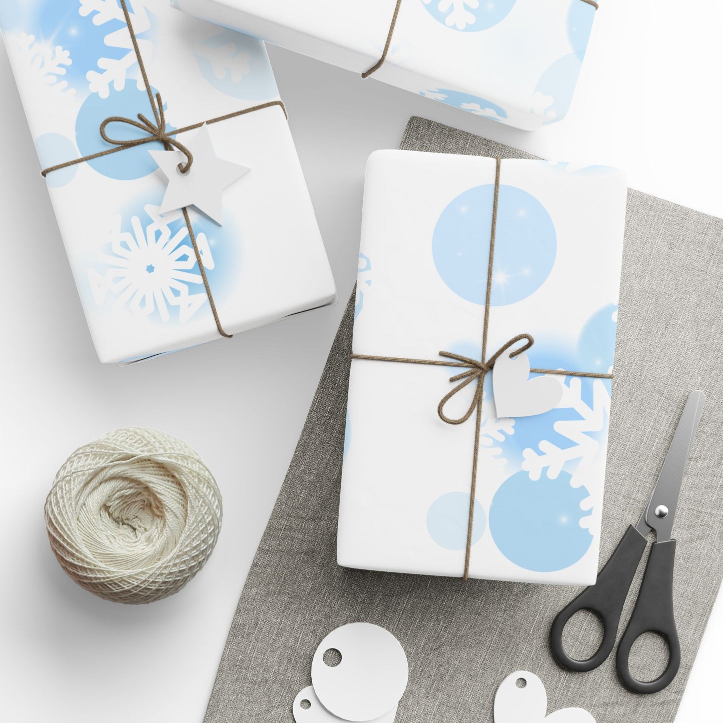 Blue Snowflake Winter Wrapping Paper | Cozy Holiday Gift Wrap