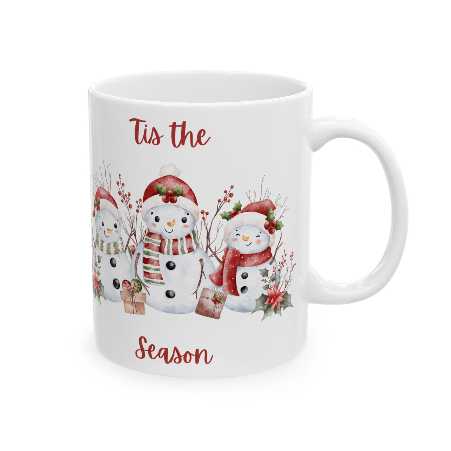 “’Tis the Season” Snowman Mug – Festive Christmas Coffee Cup (11oz & 15oz)